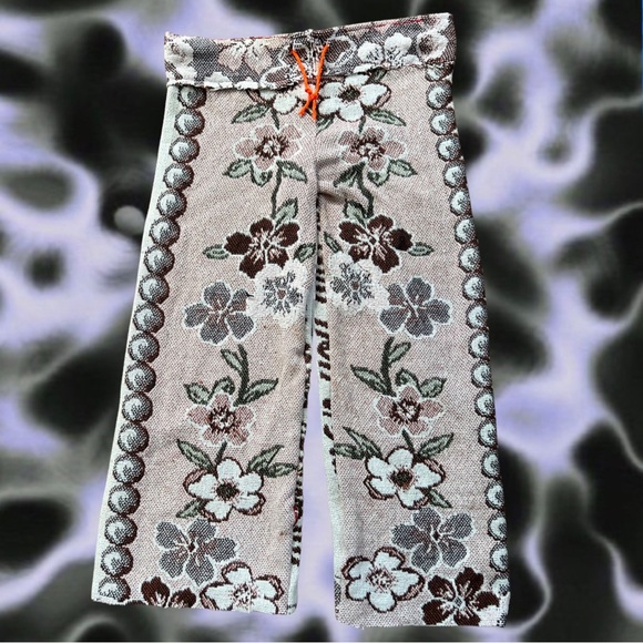 handmade quilted blanket flower pants sweatpants / joggers - Picture 1 of 2
